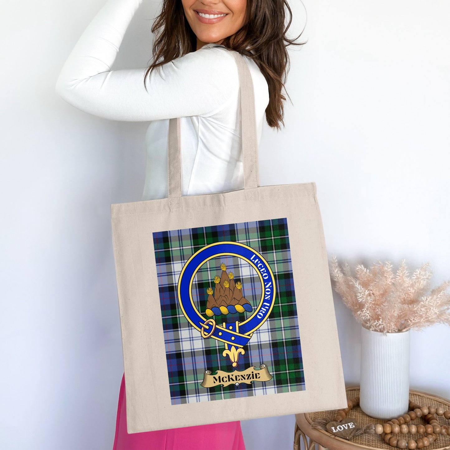 Clan McKenzie Scottish Crest Tartan Tote Bag - Living Stone Gifts