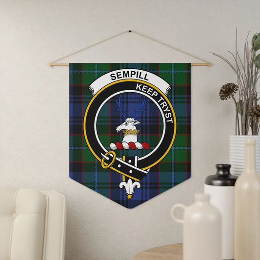 Tartan Plaid Wall Hanging Decor with Sempill Crest product type