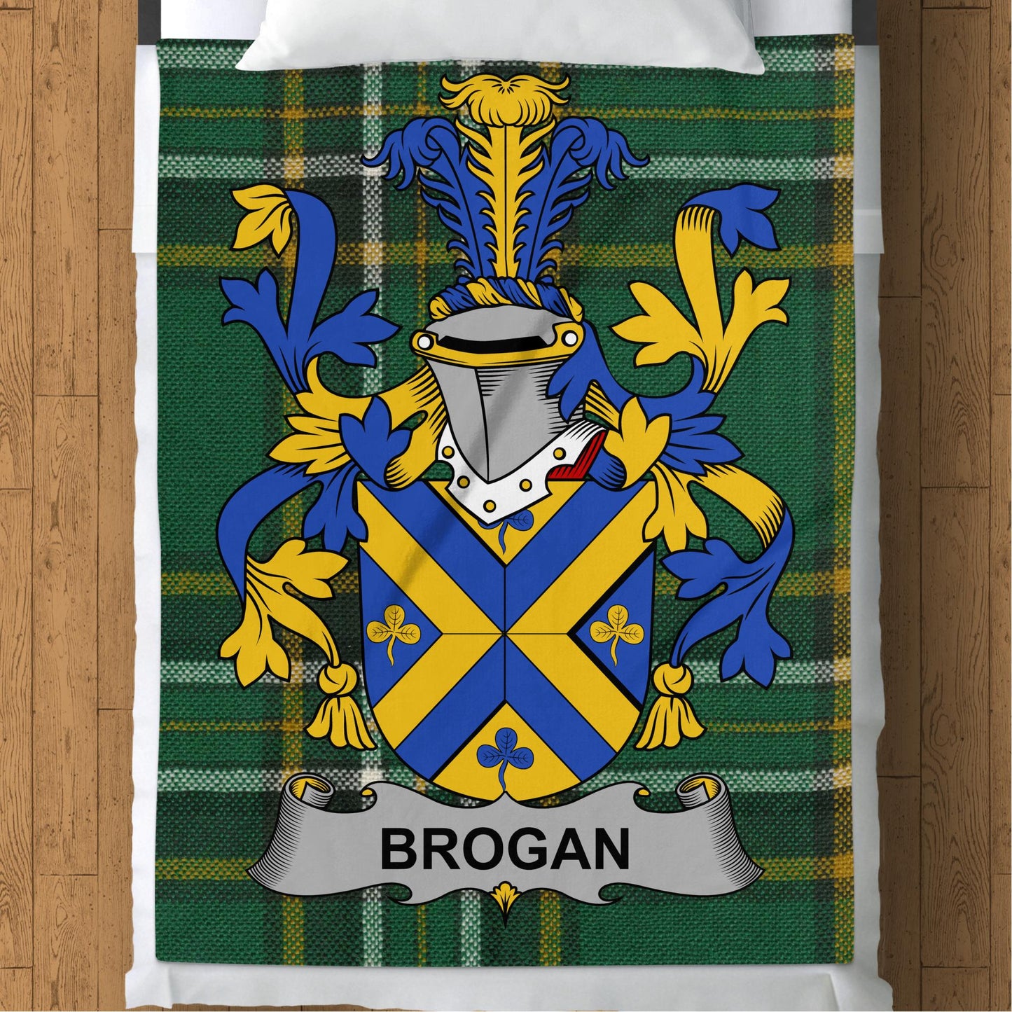 Brogan Surname Irish Tartan Throw Blanket - Living Stone Gifts