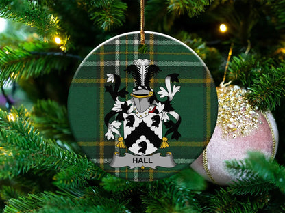 Hall Family Crest Ornament for Holiday Tree Decoration product type