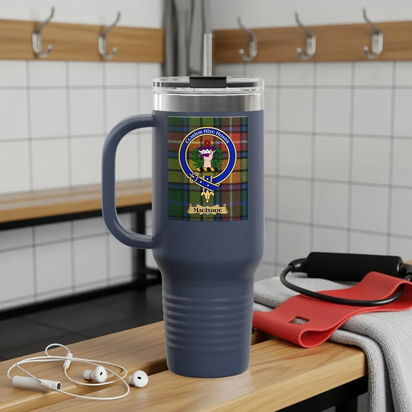 Large Blue Tumbler with Clan Crest Travel Mug product
