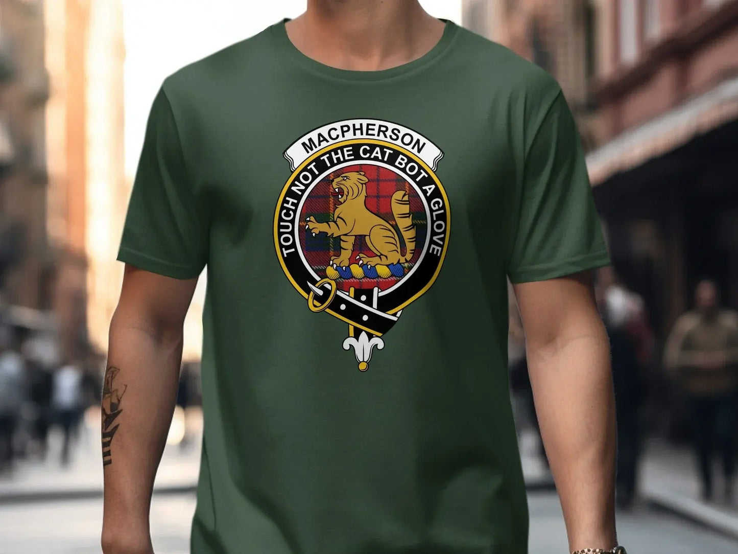 Macpherson Clan Crest Touch Not The Cat Embroidered product type