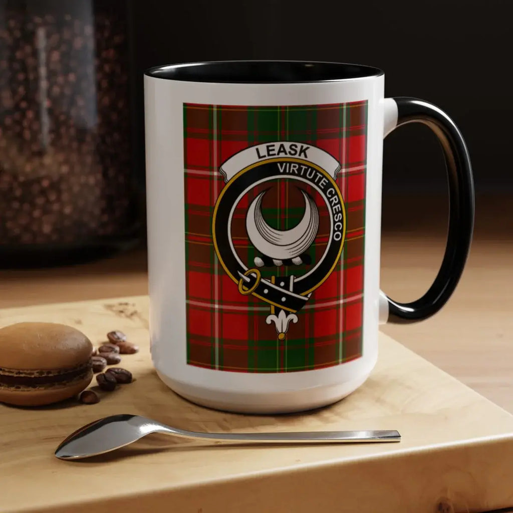 Leask Virtute Cresco Tartan Crest Design Mug