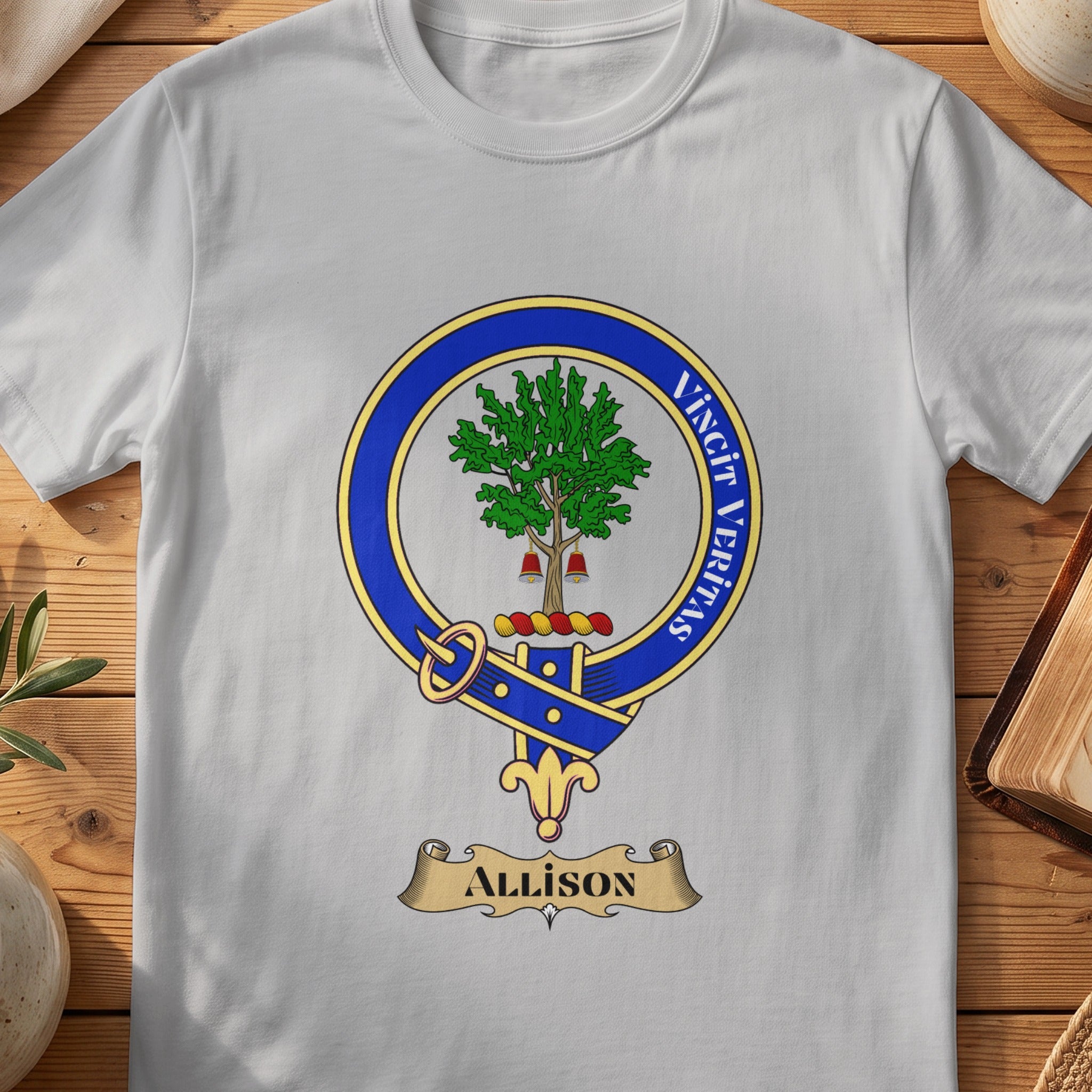 Allison Scottish clan crest T-shirt in Sport Grey