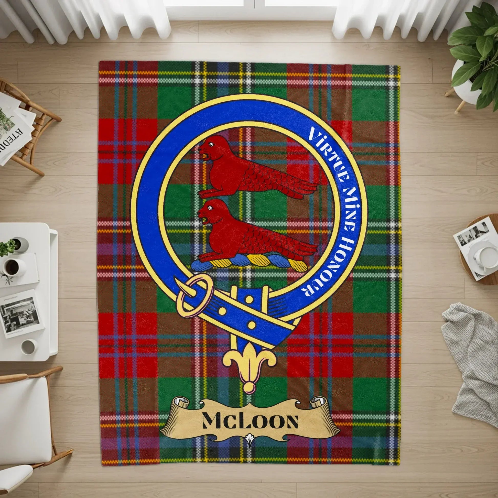 Virtue Mine Honour Red Birds McLoon Plaid Rug product