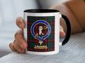 McCulloch tartan mug with a coloured accent handle and interior