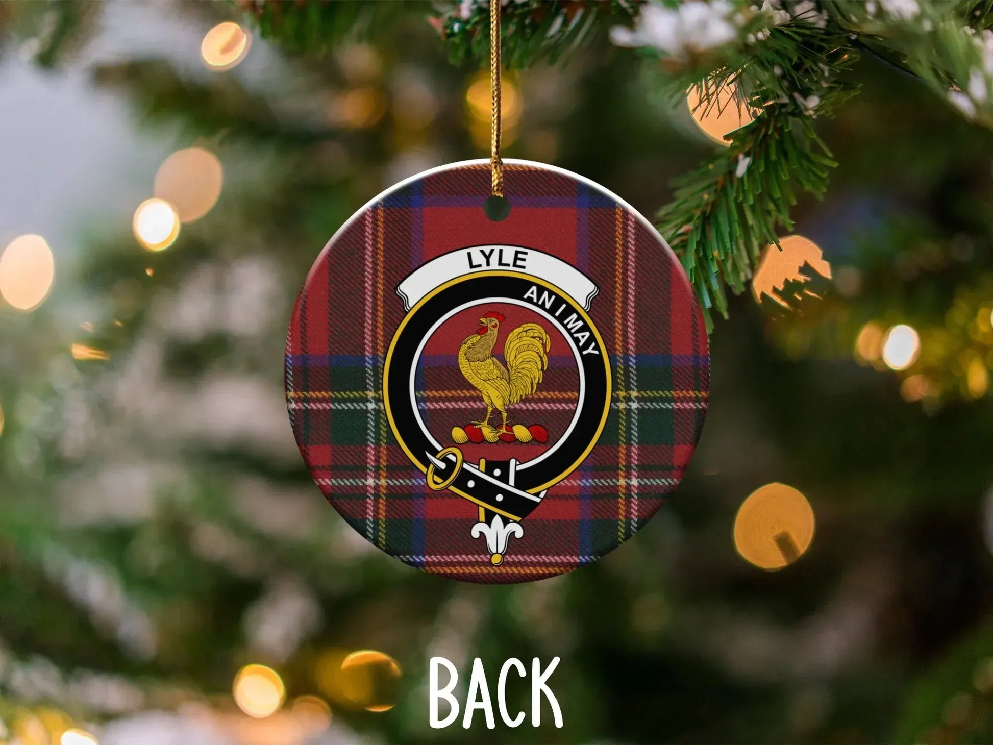 Personalized Tartan Plaid Christmas Ornament product type