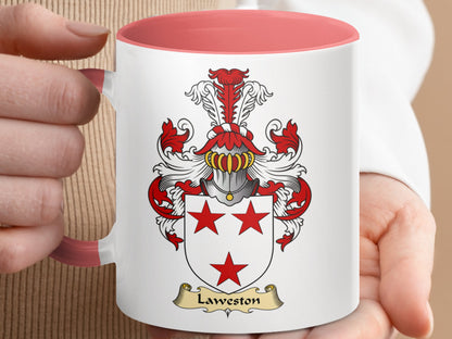 Clan Laweston Scottish Coat of Arms Accent Mug - Living Stone Gifts