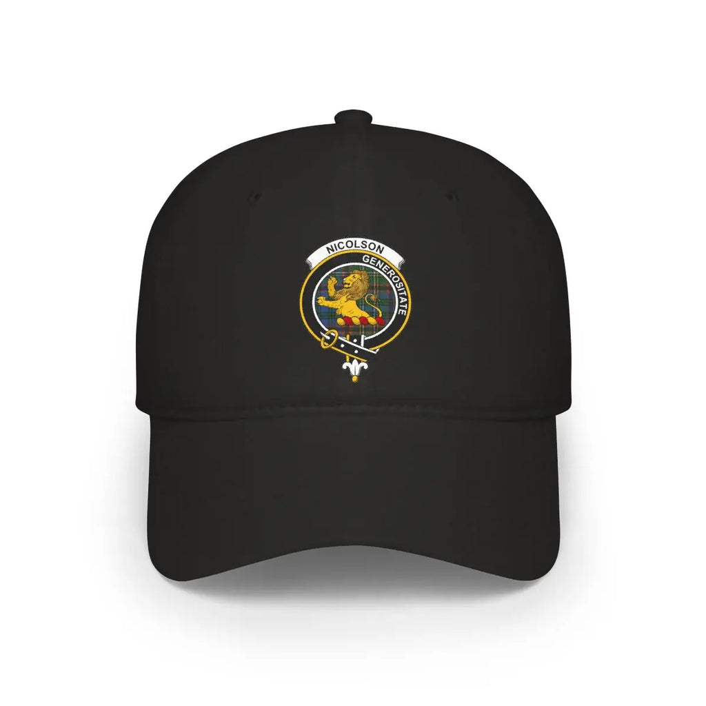 Nicolson Generositate Crest Embroidered Black Cap