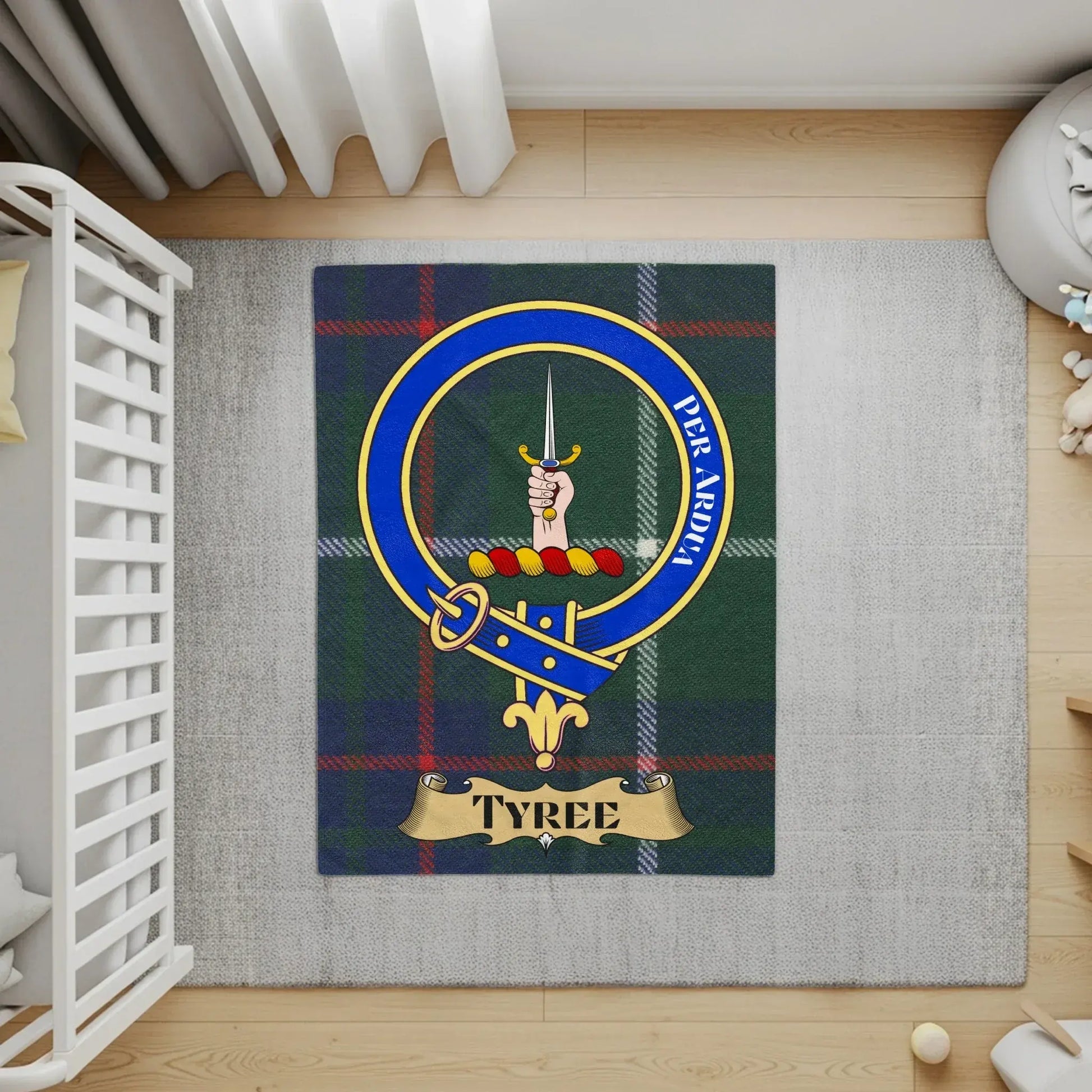 Customized Clan Crest and Tartan Design Rug product