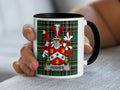 Hughes Irish National Tartan mug with family crest emblem
