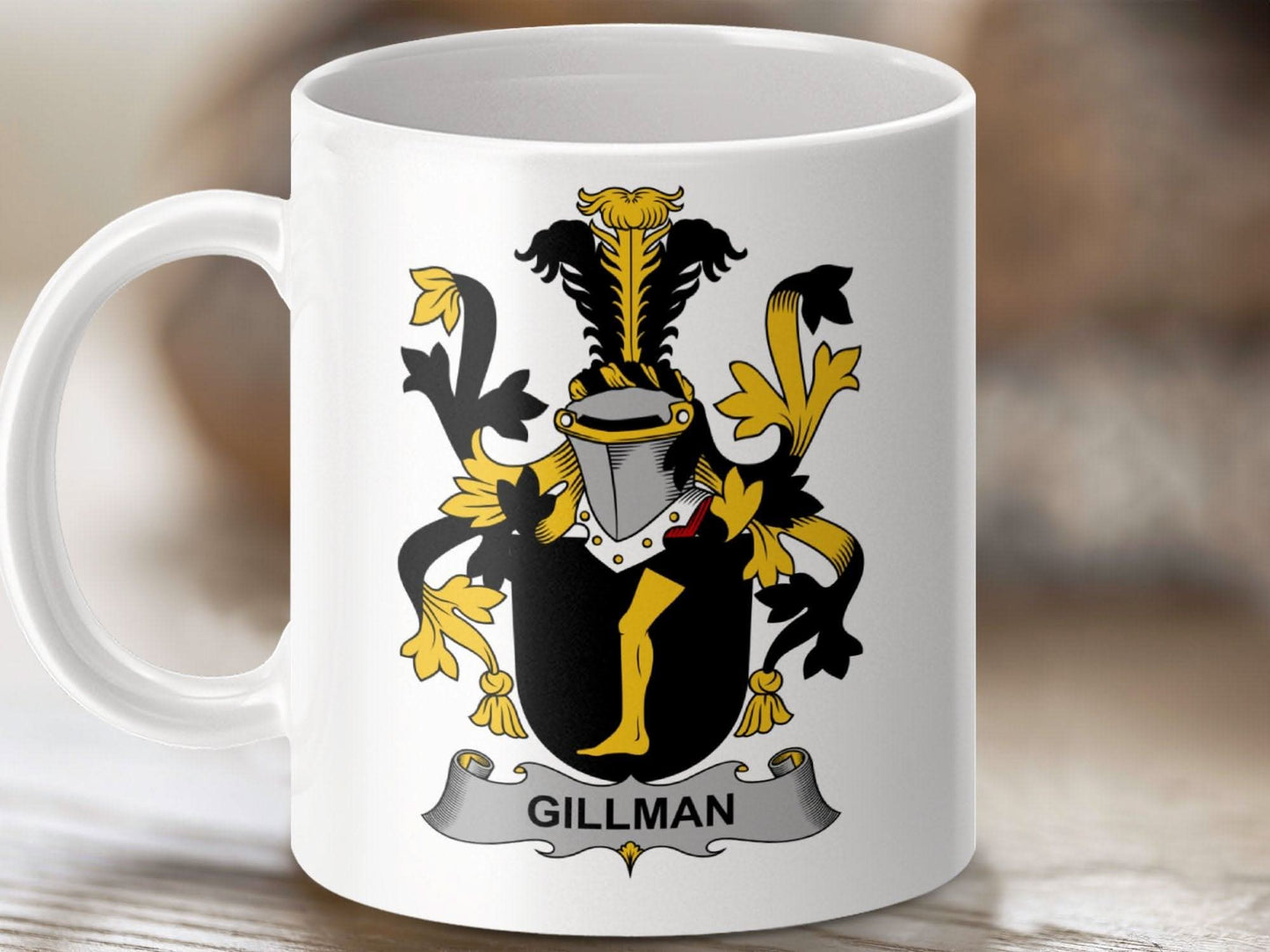 Gillman Surname Irish Family Crest Mug - Celtic Ancestry Gifts