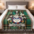 Clinton Family Tartan Plaid Custom Coat Arms Throw product type