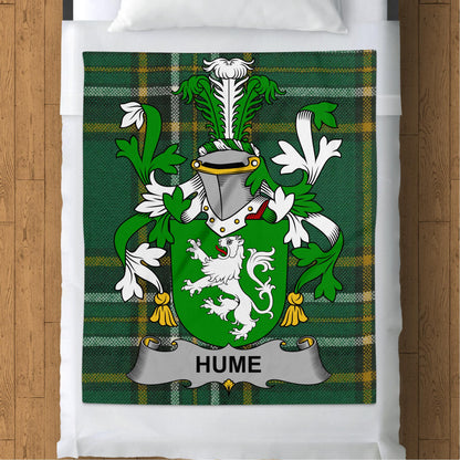 Hume Surname Irish Tartan Throw Blanket - Living Stone Gifts