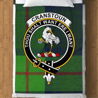 Cranstoun Clan Crest Scottish Tartan Throw Blanket - Living Stone Gifts