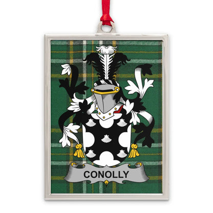 Conolly Family Crest Plaid Green Background product