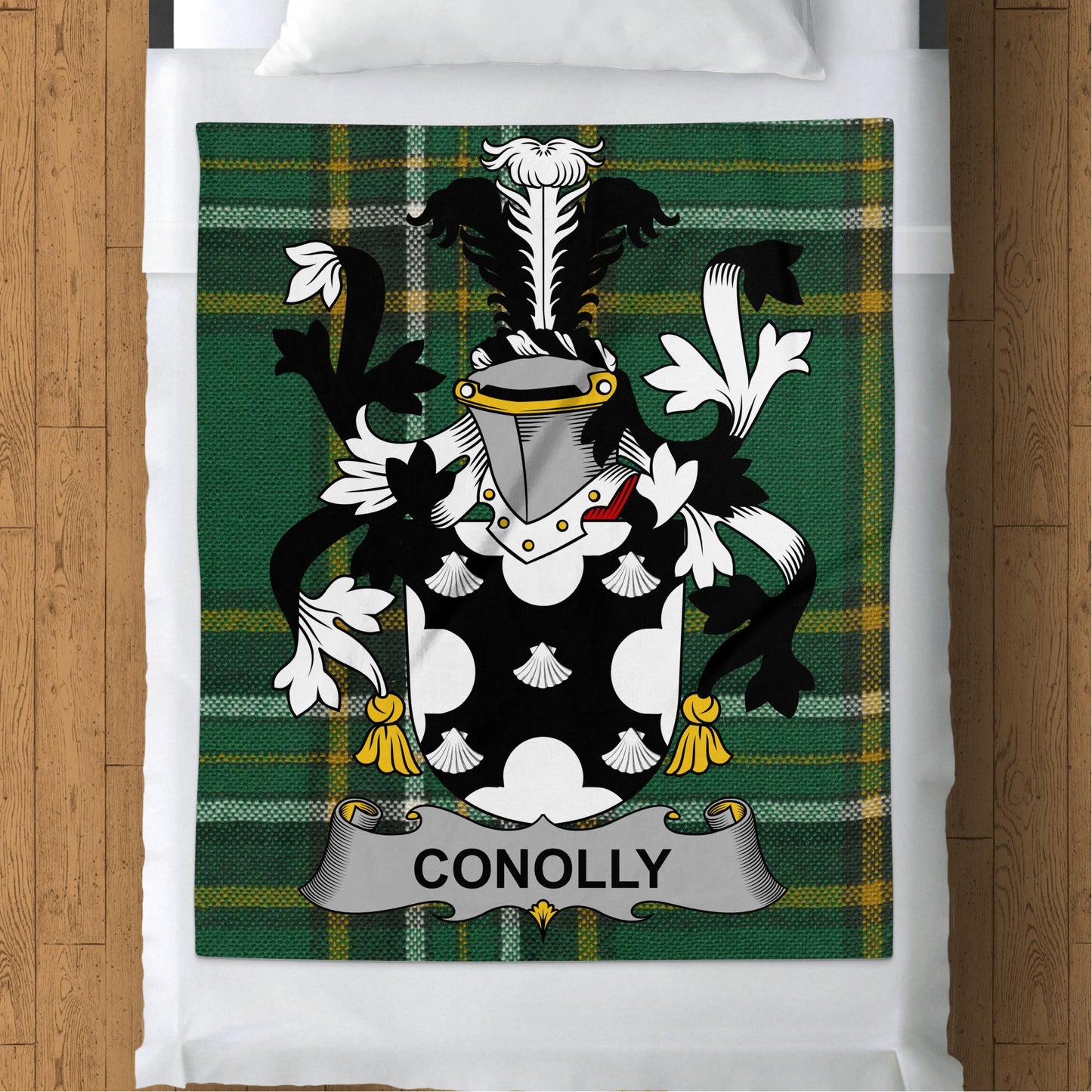 Conolly Surname Irish Tartan Throw Blanket - Living Stone Gifts