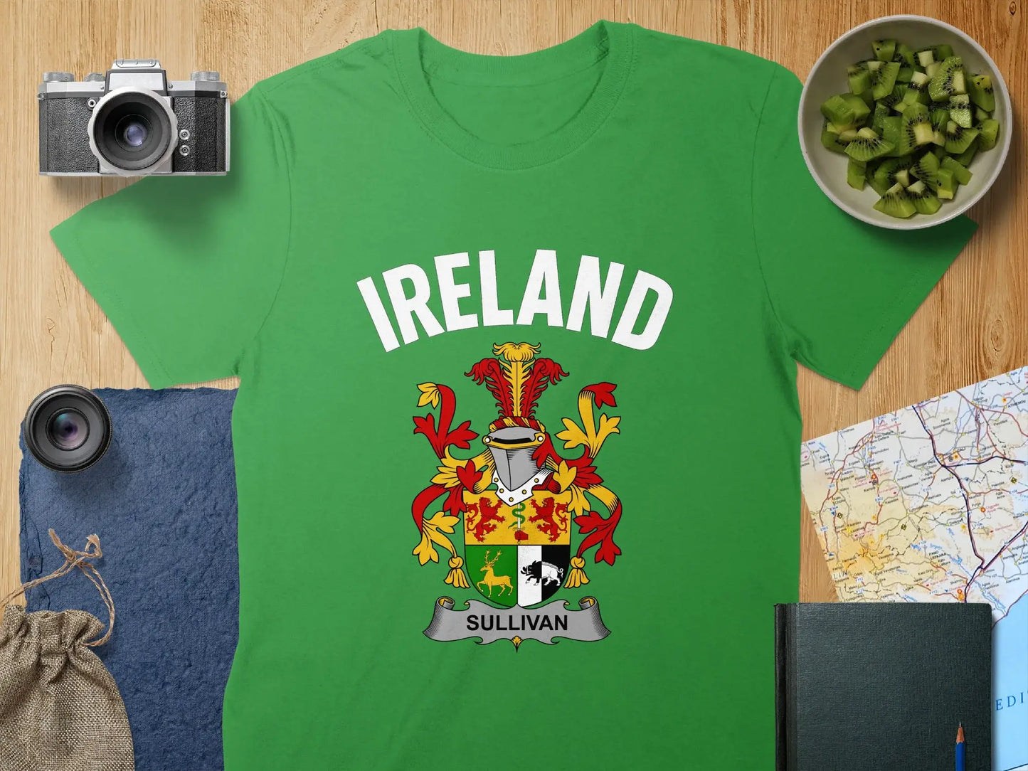 Ireland Graphic Tee with Decorative Crest Design