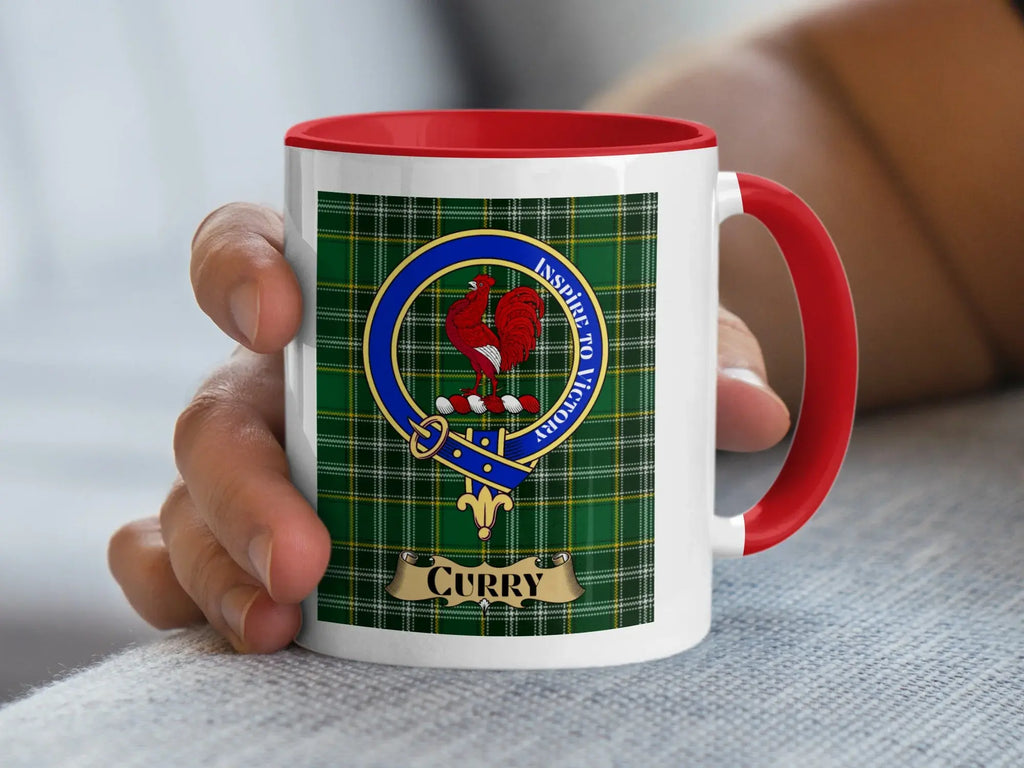 Curry family crest ceramic mug for everyday coffee and tea