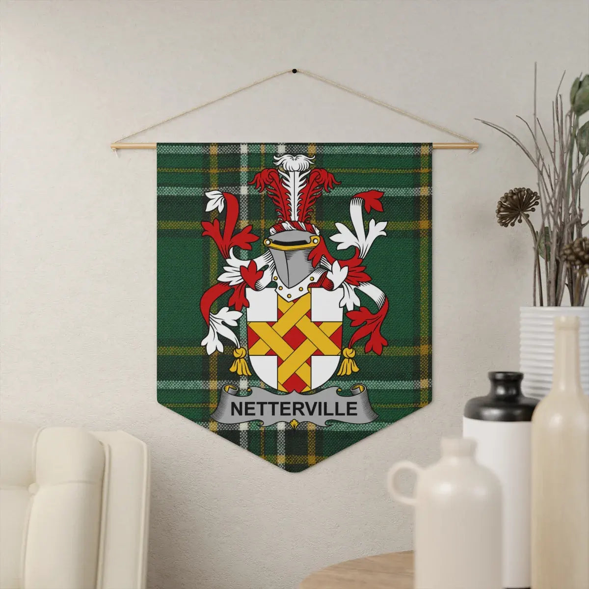 Netterville Family Crest Plaid Wall Hanging Product