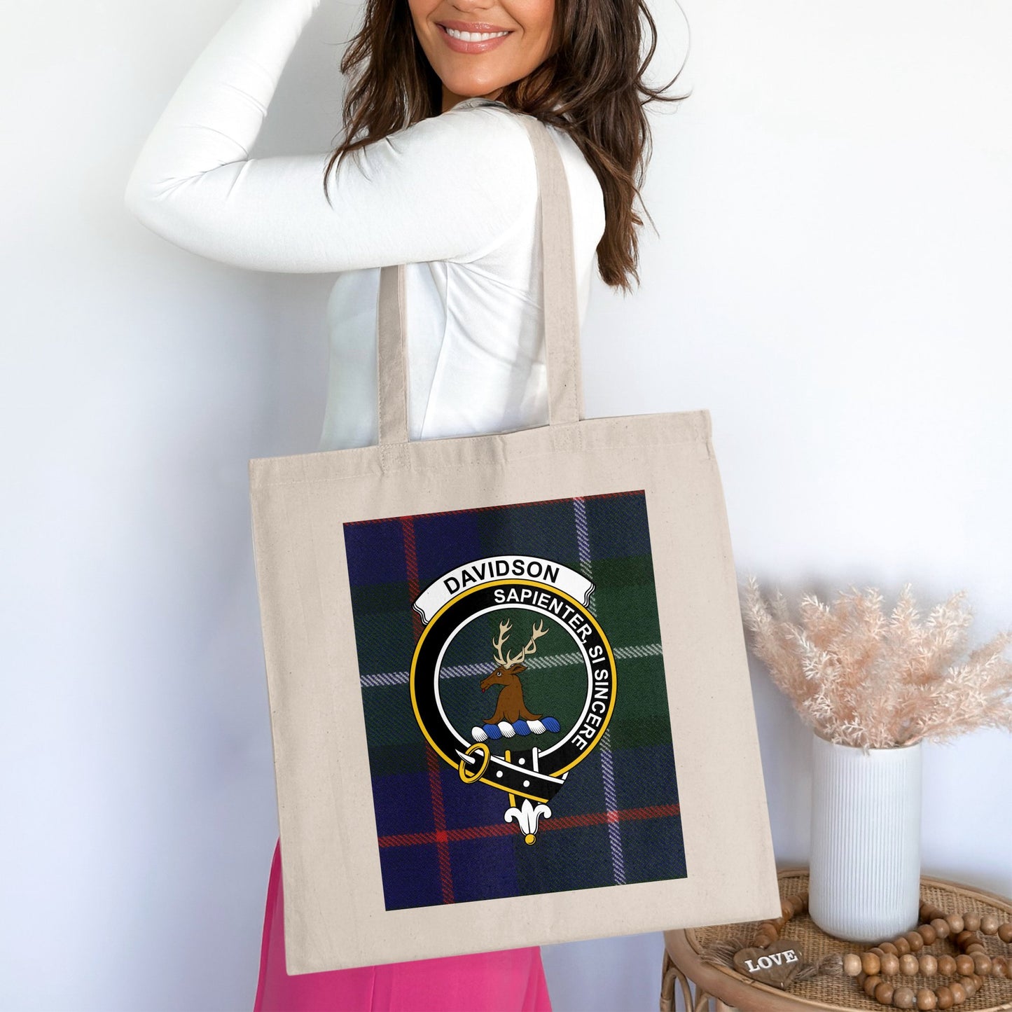 Davidson Clan Scottish Tartan Tote Bag - Living Stone Gifts