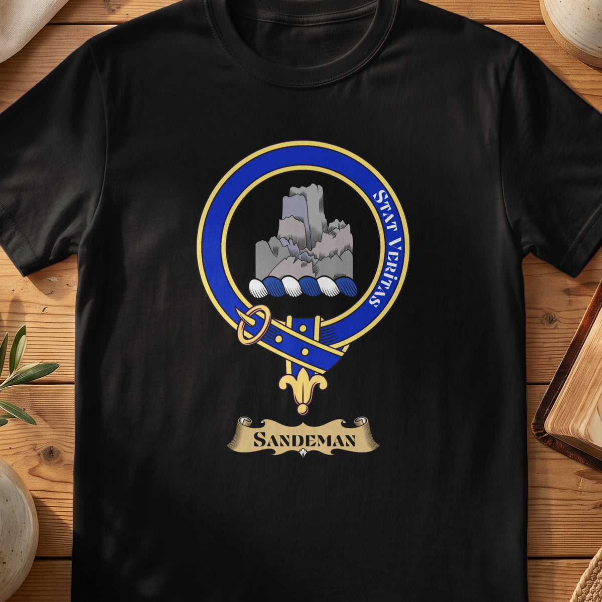 Sandeman Scottish clan crest T-shirt in Black