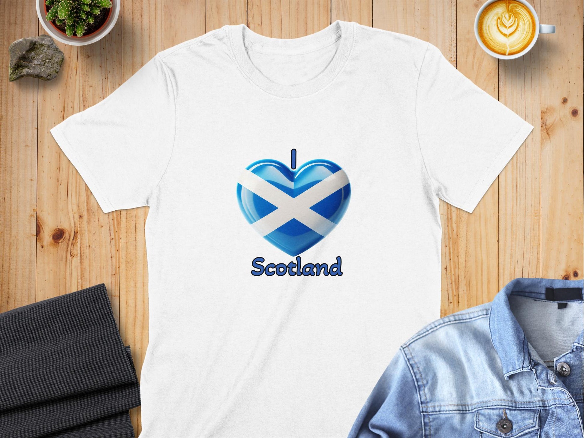 I Love Scotland Heart Flag Design T-Shirt - Living Stone Gifts