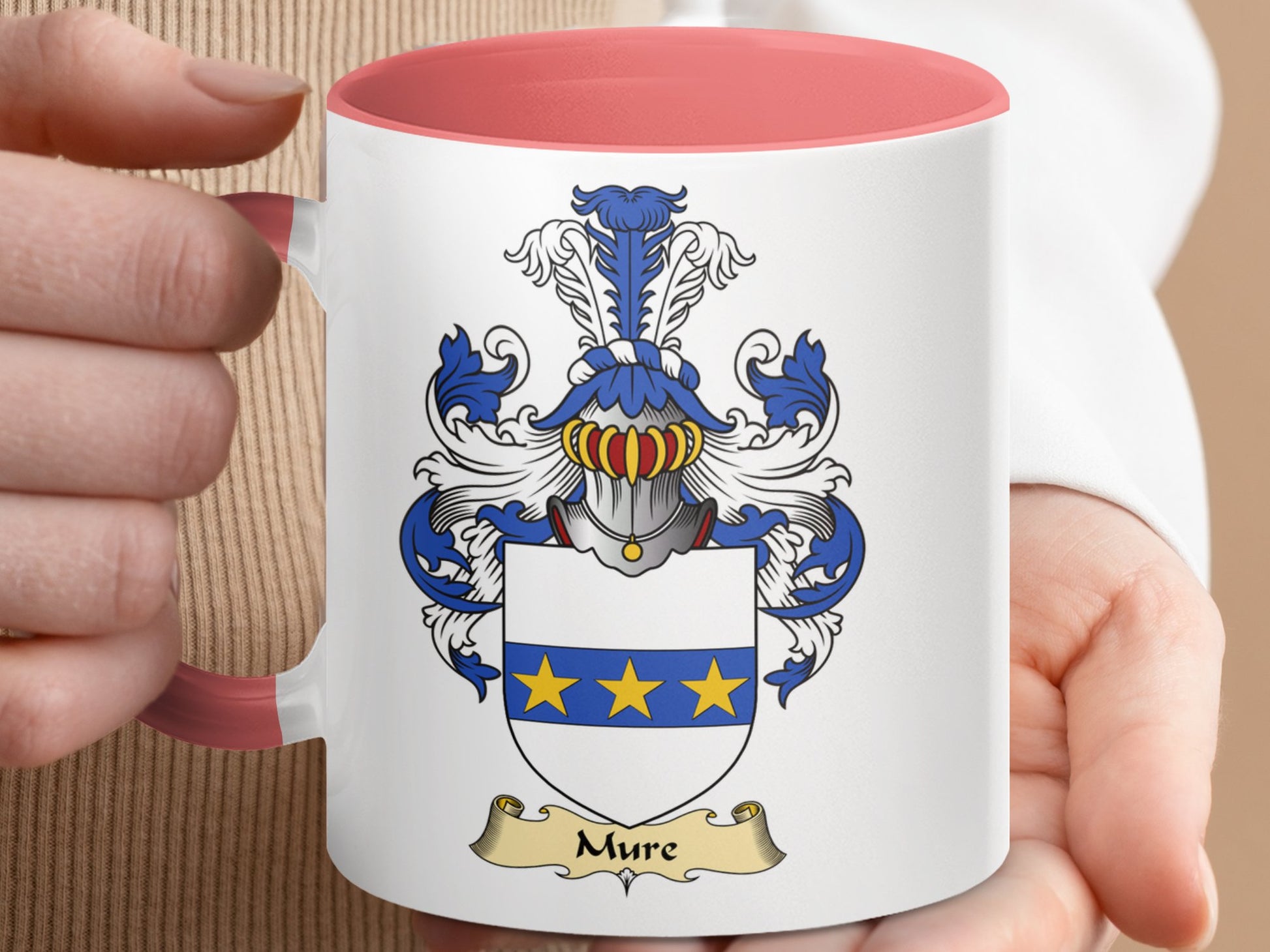 Scottish Clan Mure Surname Family Crest Emblem Mug - Living Stone Gifts