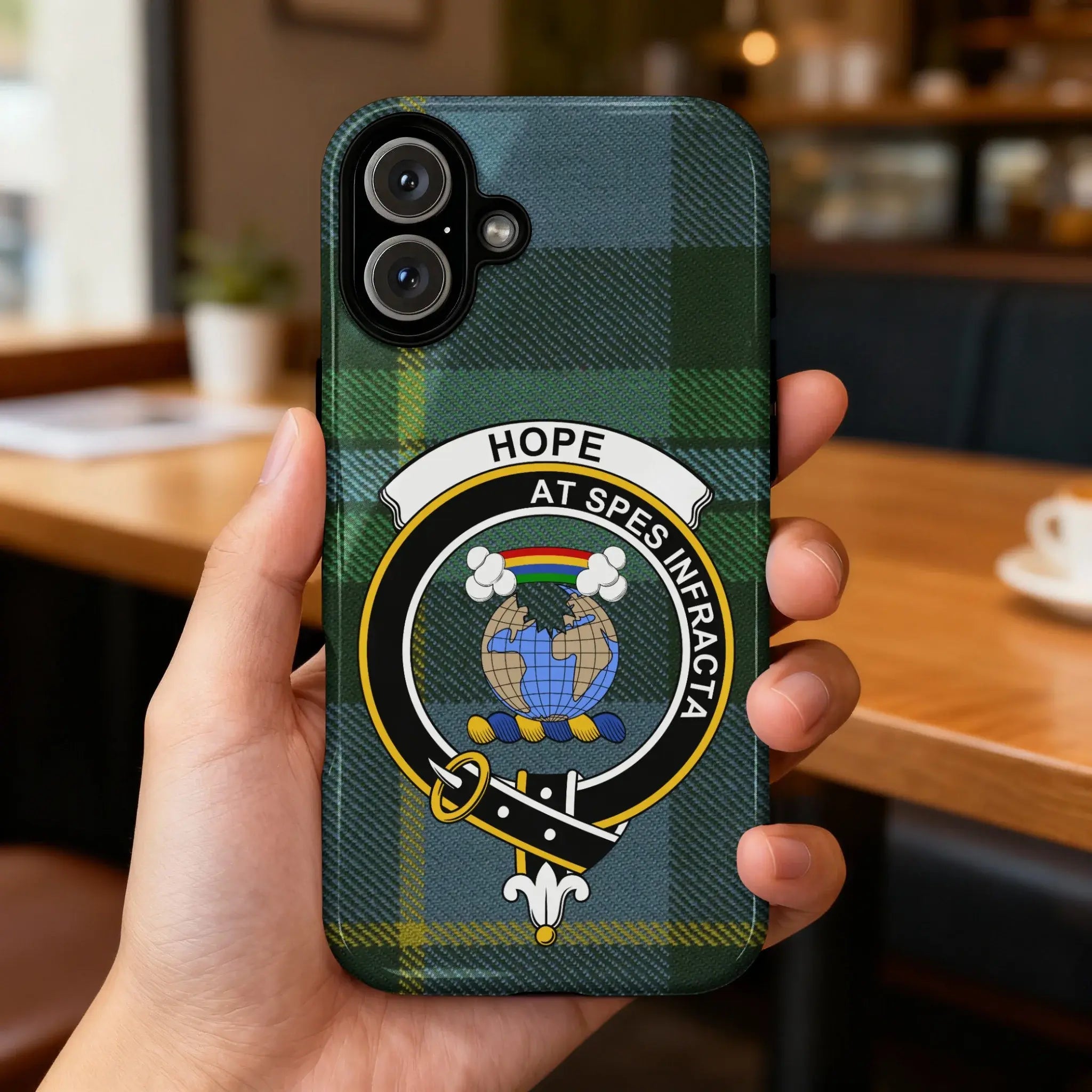 Green Plaid Hope At Spes Infracta Phone Case