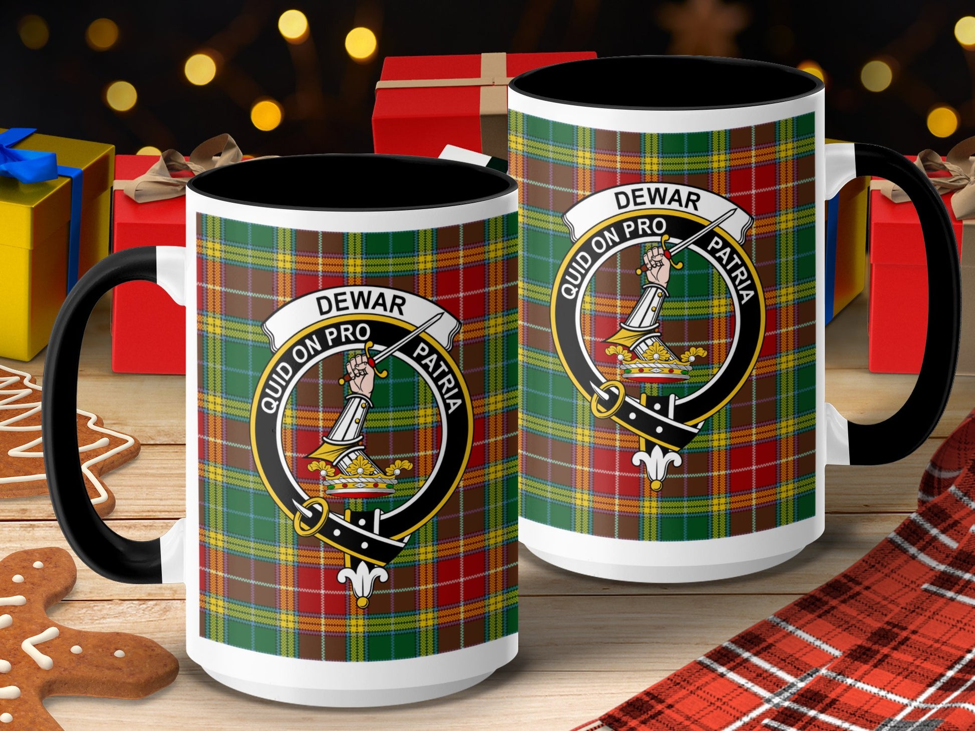 Clan Dewar Scottish Tartan Family Crest Mug - Living Stone Gifts