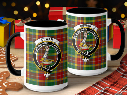 Clan Dewar Scottish Tartan Family Crest Mug - Living Stone Gifts