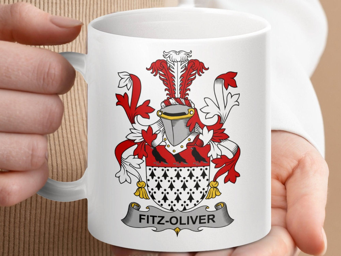 Fitz-Oliver Surname Irish Family Crest Mug - Celtic Ancestry Gifts
