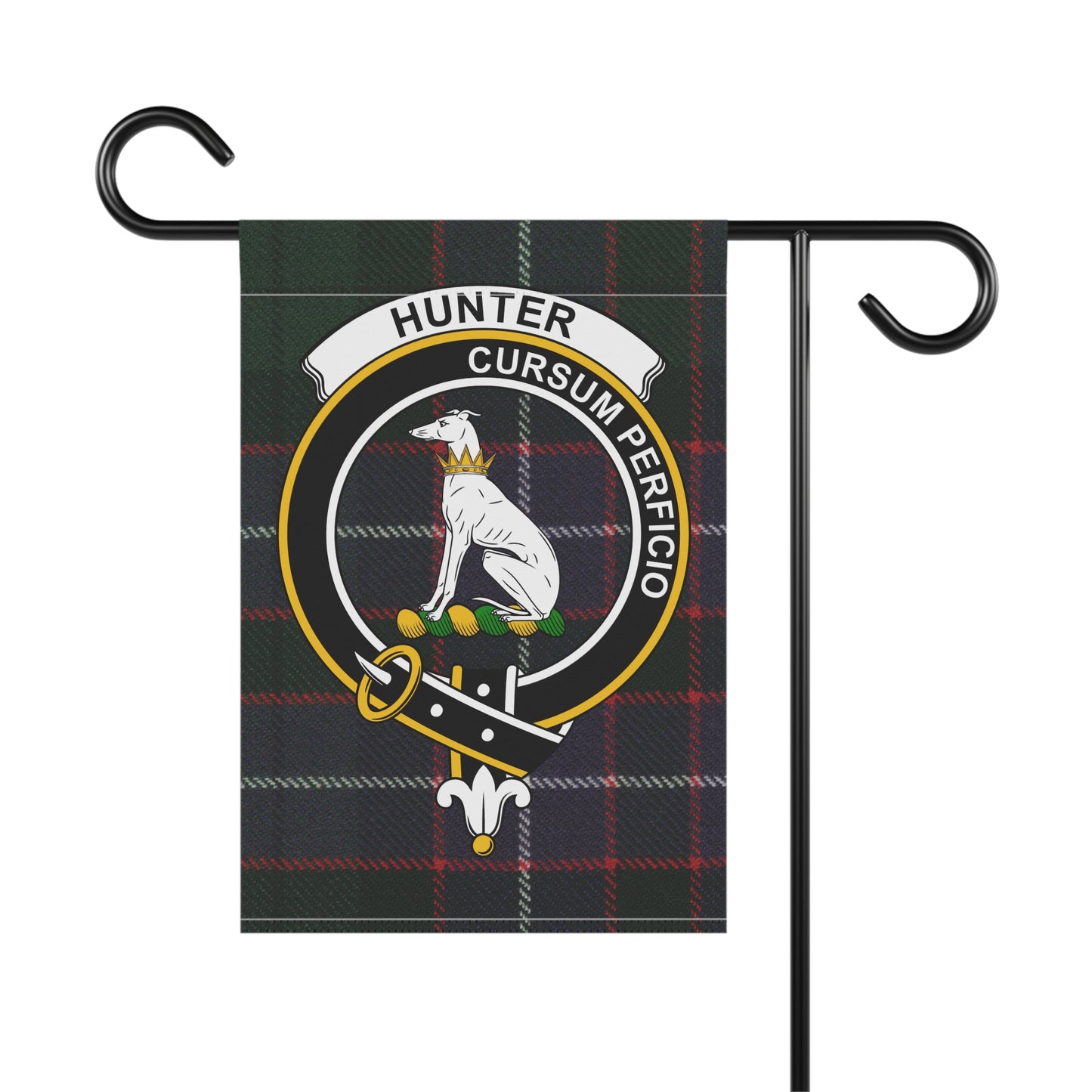 Hunter Clan Scottish Tartan Crest Garden Flag