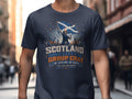 T-shirt with "Scotland Have Left the Group Chat" text and Scottish flag.