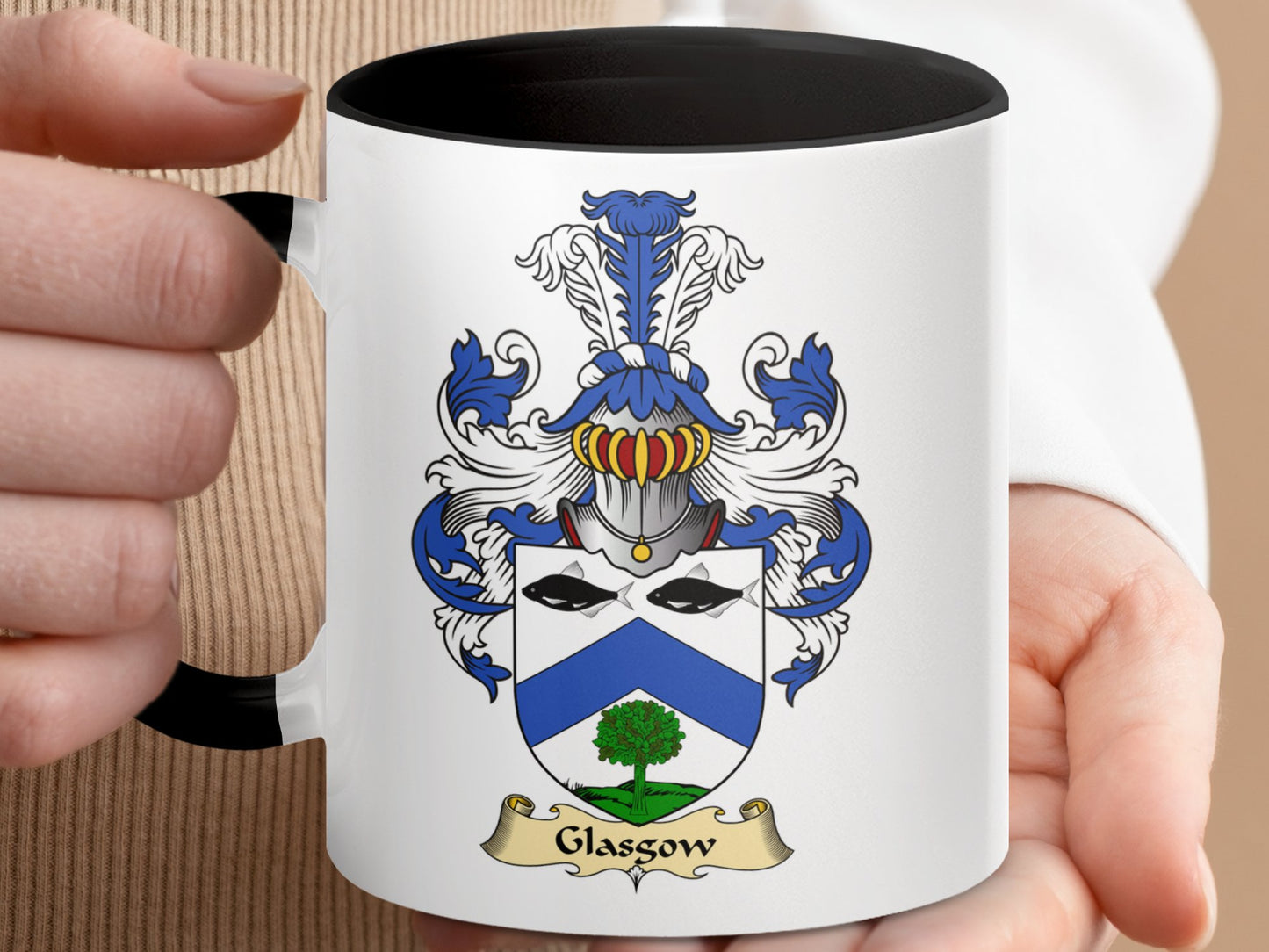 Clan Glasgow Family Crest Print Ceramic Mug - Living Stone Gifts