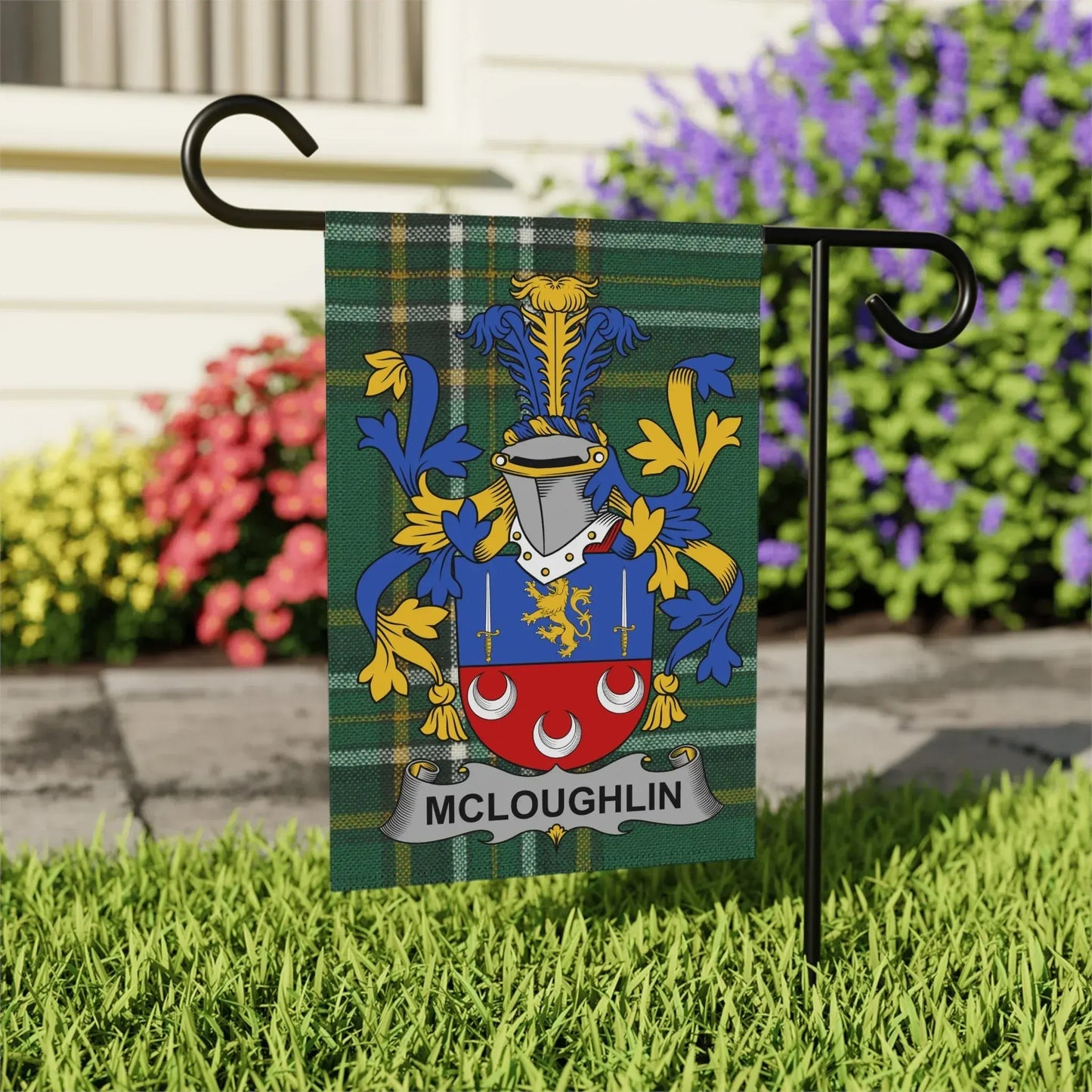 McLoughlin Family Crest Design Garden Flag product