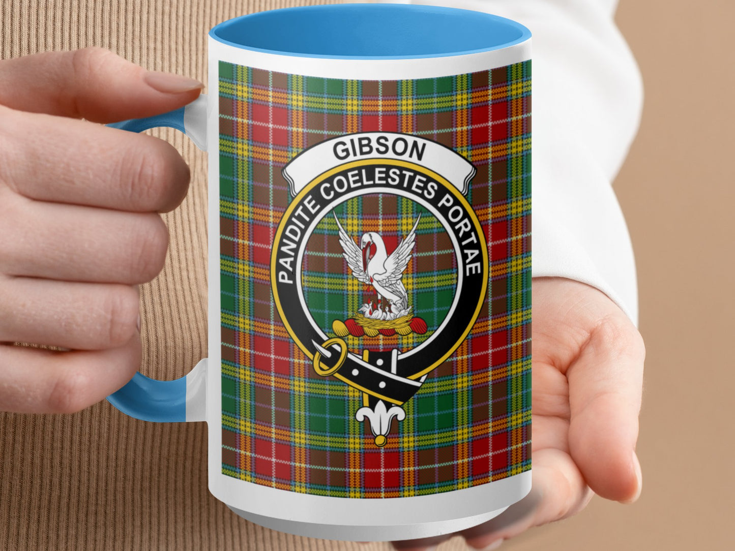 Clan Gibson Scottish Tartan Crest Mug - Living Stone Gifts