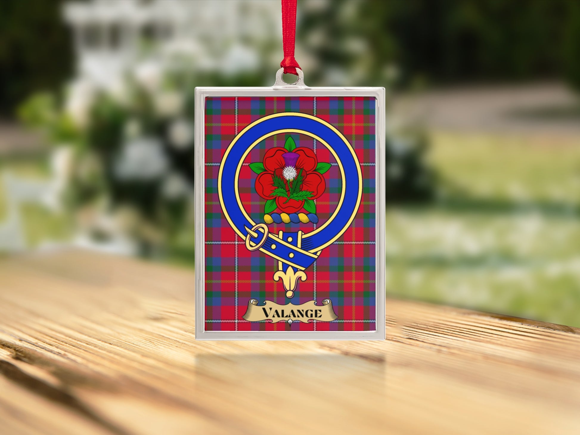 Valange Clan Crest Tartan Design Hanging Decor product type
