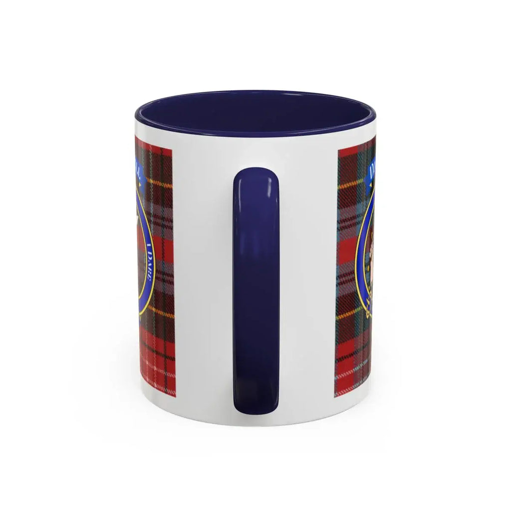 Dalyell clan crest mug shown in 11 oz and 15 oz sizes
