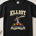 Elliot Scottish clan graphic T-shirt in Black, front view