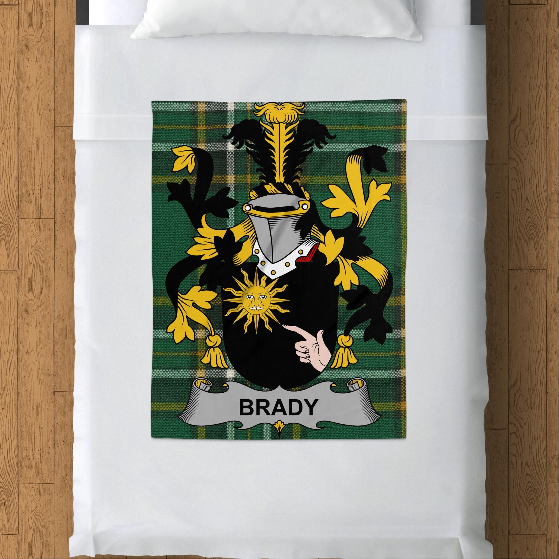 Brady Surname Irish Tartan Throw Blanket - Living Stone Gifts