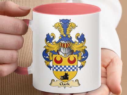 Clark Scottish Clan Coat of Arms Accent Coffee Mug - Living Stone Gifts