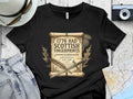 Black t-shirt with "1776 Had Scottish Fingerprints" design.