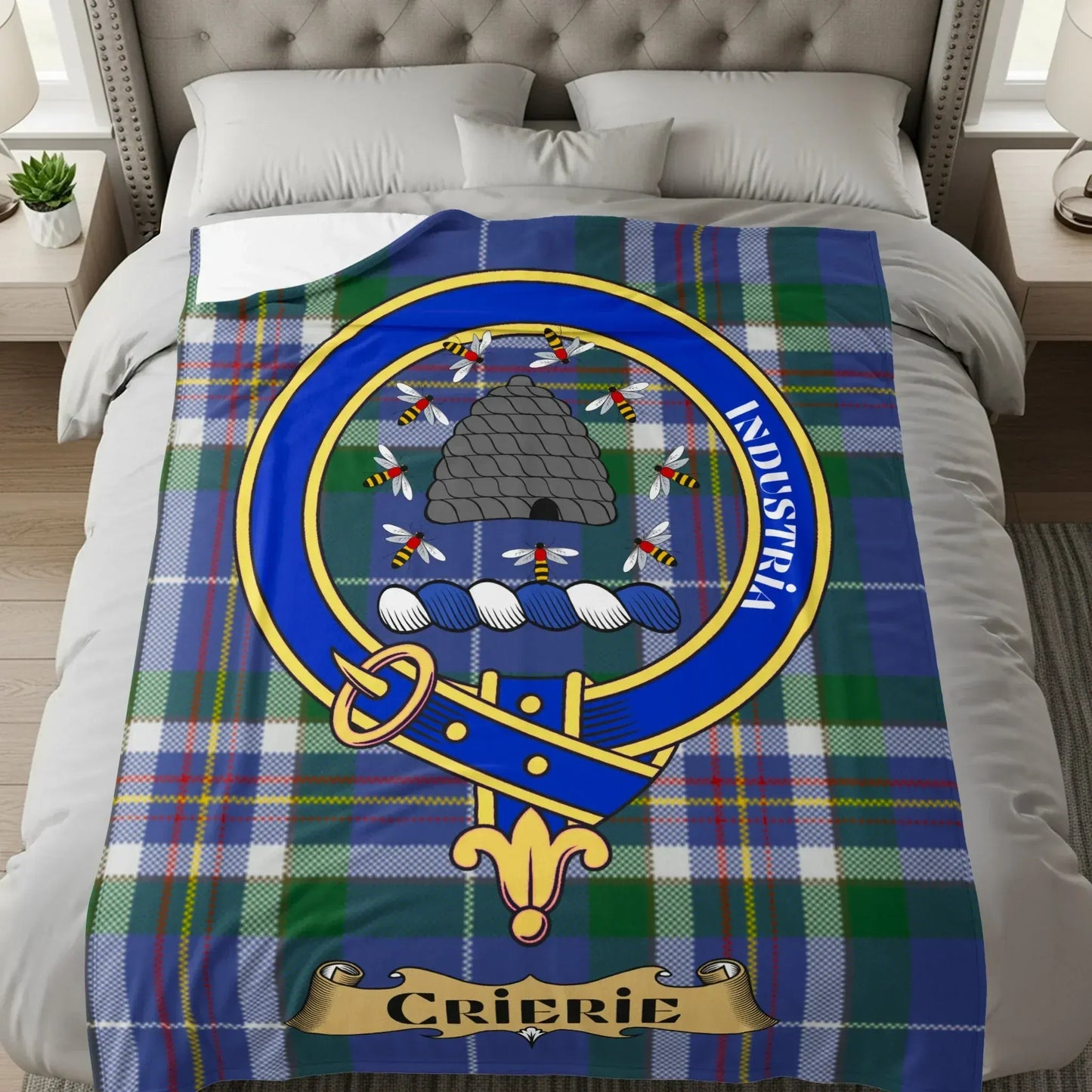 Crieff Crest Plaid Blanket with Industry Insignia product
