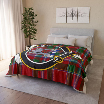 Spalding Clan Tartan Blanket – Scottish Crest Throw