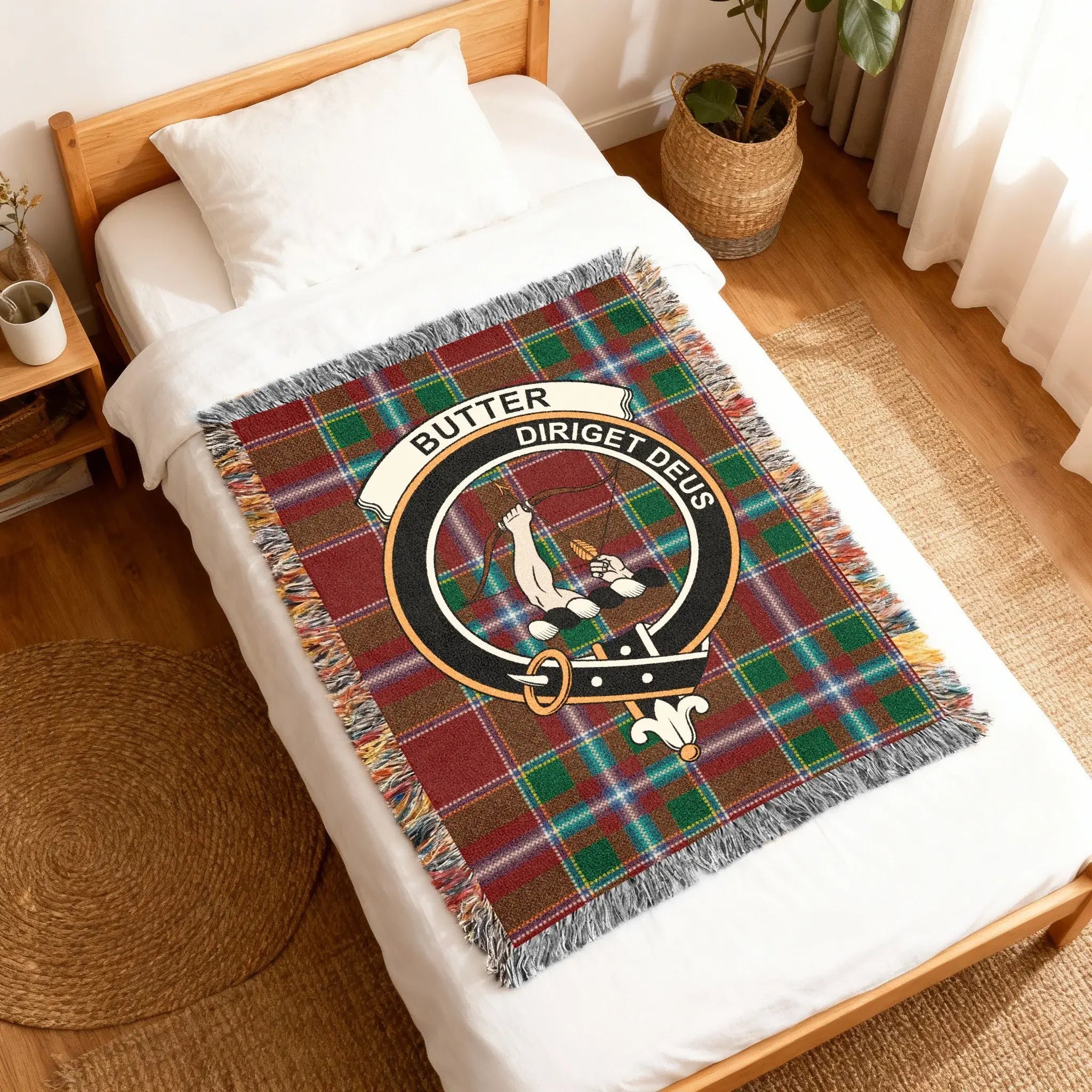 Butter diriget deus tartan decorative woven blanket — full view