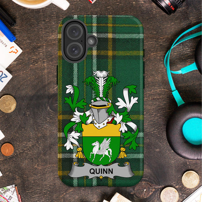 Quinn Irish Surname Family Crest Cell phone cover - Celtic Ancestry Gifts