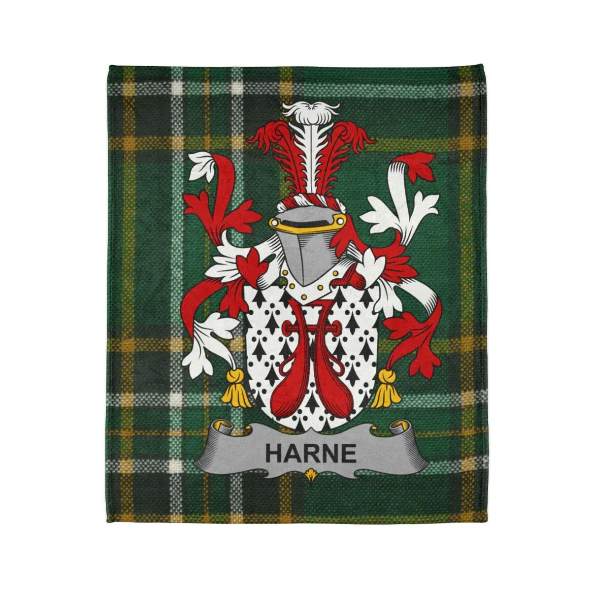 Harne Family Crest with Plaid Design Blanket product