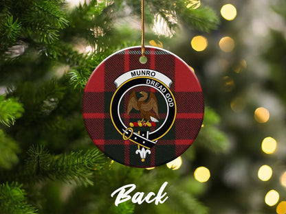 Munro Dread God Family Crest Plaid Christmas Ornament product