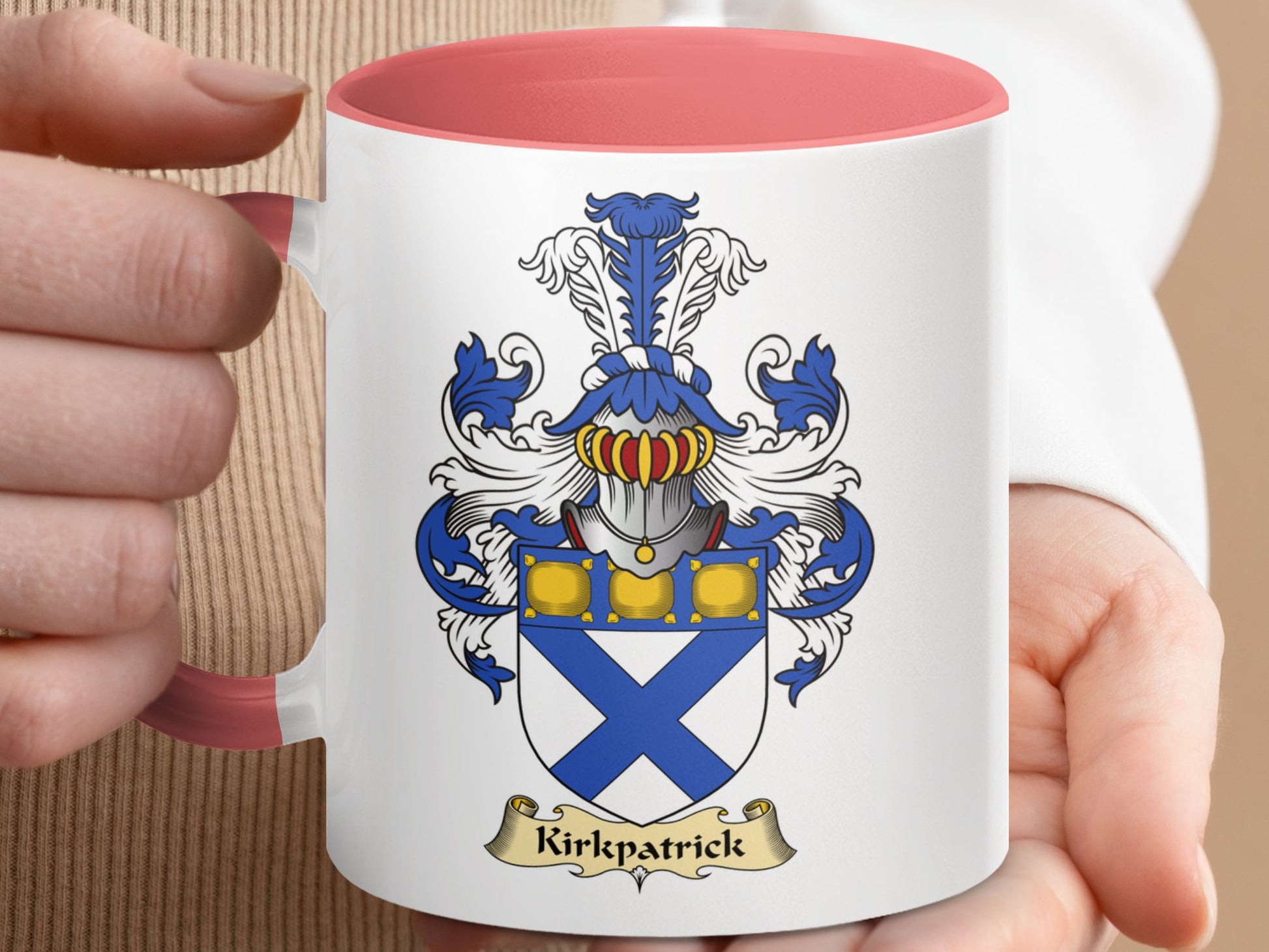 Clan Kirkpatrick Scottish Coat of Arms Accent Mug - Living Stone Gifts